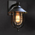 Vintage Industrial Glass Wall Sconce, E27 Iron Outdoor Light Fixture