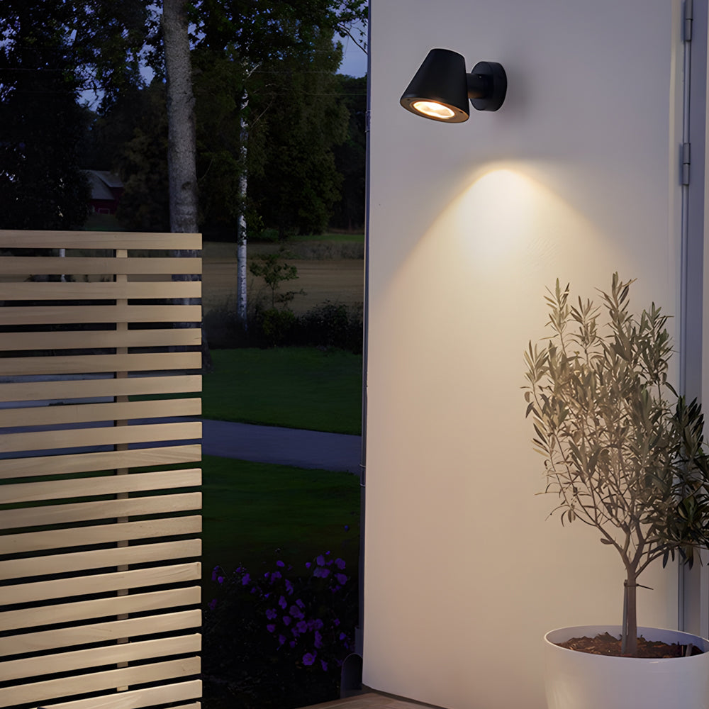 Wyman aluminium LED utendørs veggspotlight, langtrekkende stråle