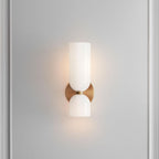 Wall Sconce Light, Valentina Cylindrical Glass Shade, Blue Gray or White