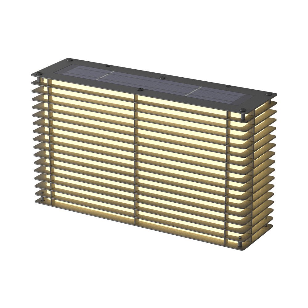 Square Grid Stainless Steel Outdoor Wall Light, Hardwired Or Solar LED