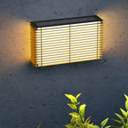 Square Grid Stainless Steel Outdoor Wall Light, Hardwired Or Solar LED