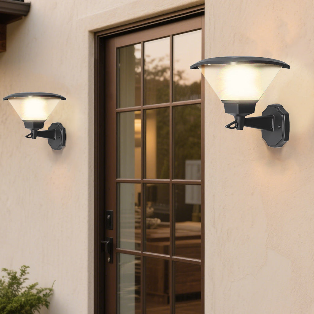 Norri Black Aluminum LED Outdoor Wall Sconce With Cone Shade