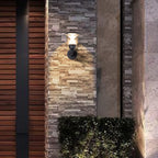 Aluminum Outdoor Wall Sconce With Cone Shade, Briana Minimalist Light
