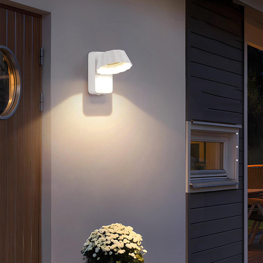 Adjustable Modern Outdoor Wall Sconce, Die-Cast Aluminum, 180° LED